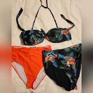 2 bikinis in 1 pineapple coral